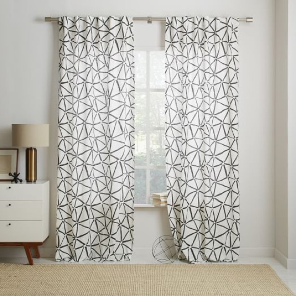 WEST ELM Abstract Triangle Curtains (2 panels)